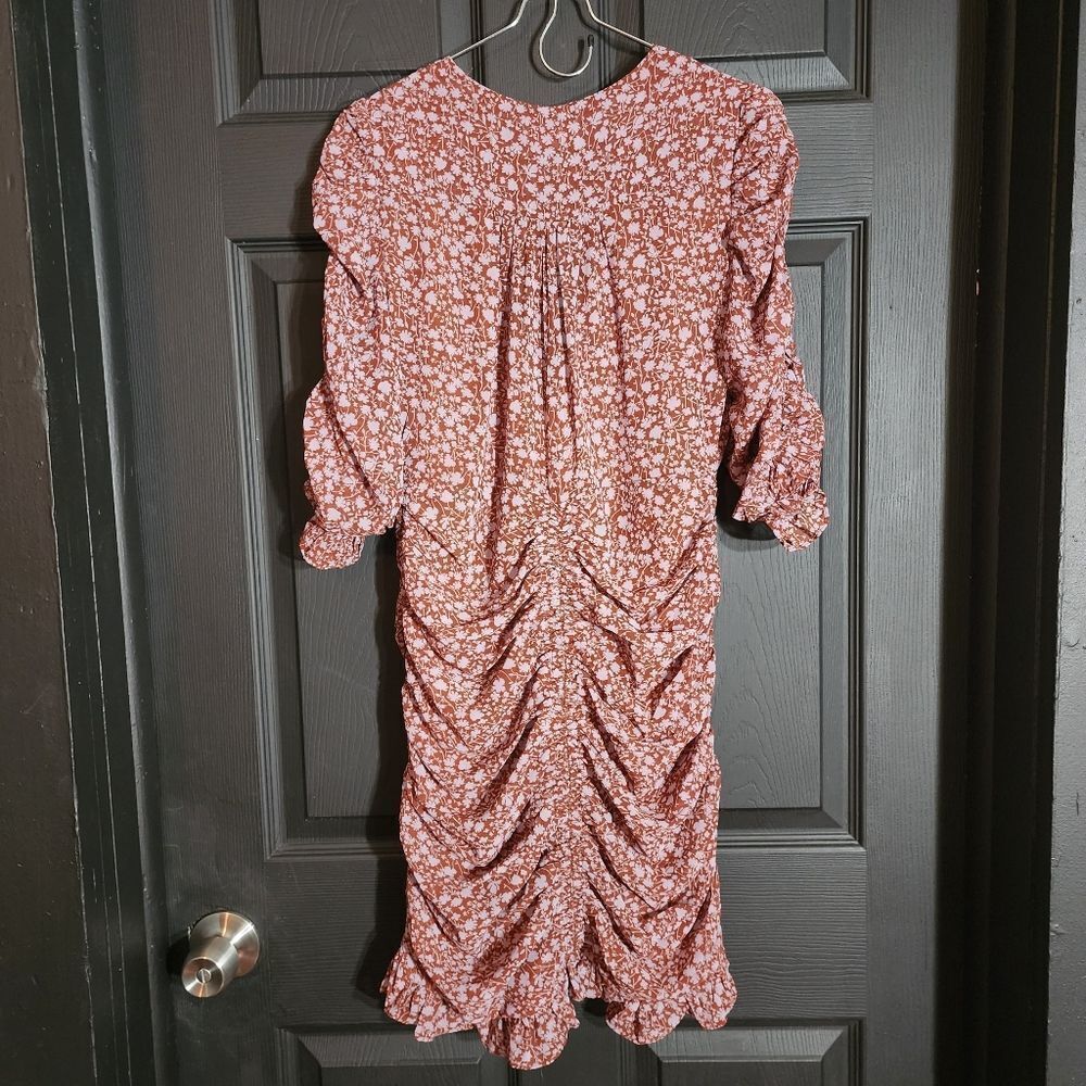 re:named 'Raven' Girly Romantic Ruched Mini Dress Ditsy Floral Cottagecore - Picture 15 of 16